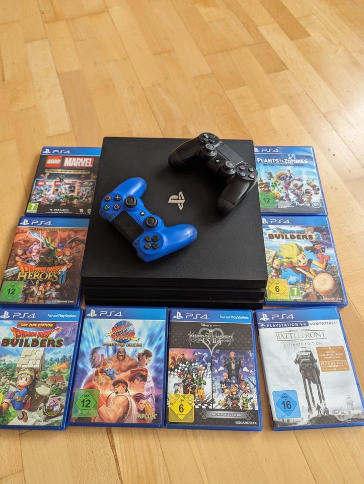 Sony Playstation 4 Pro 1TB  + 2 Controller + 9 Spiele in Eschborn