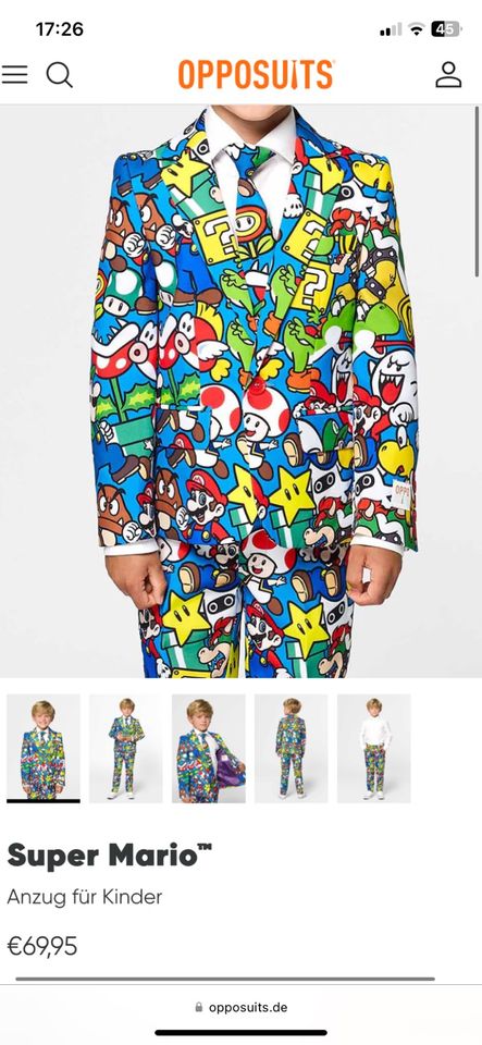 Opposuits Anzug Kinder Super Mario 158 164 in Laupheim