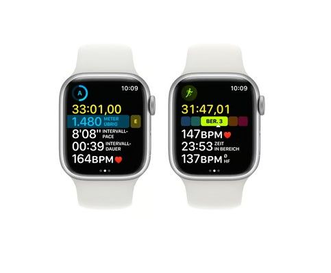 Apple Watch Series 8 GPS 45mm Aluminiumgehäuse Silber weißem Spor in Papenburg