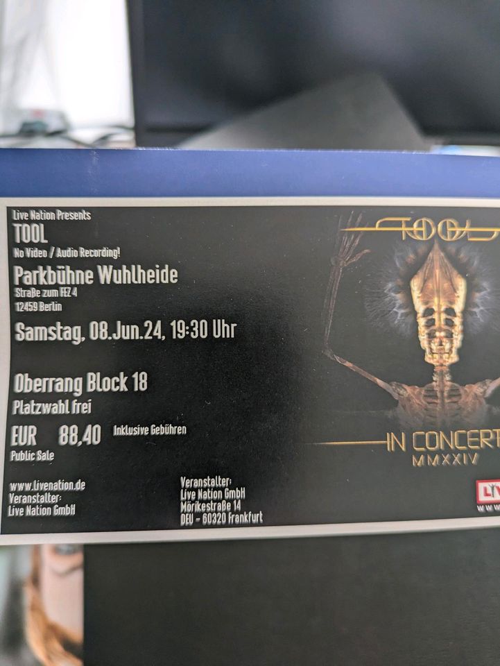 2x TOOL tickets (nur Abholung) in Berlin