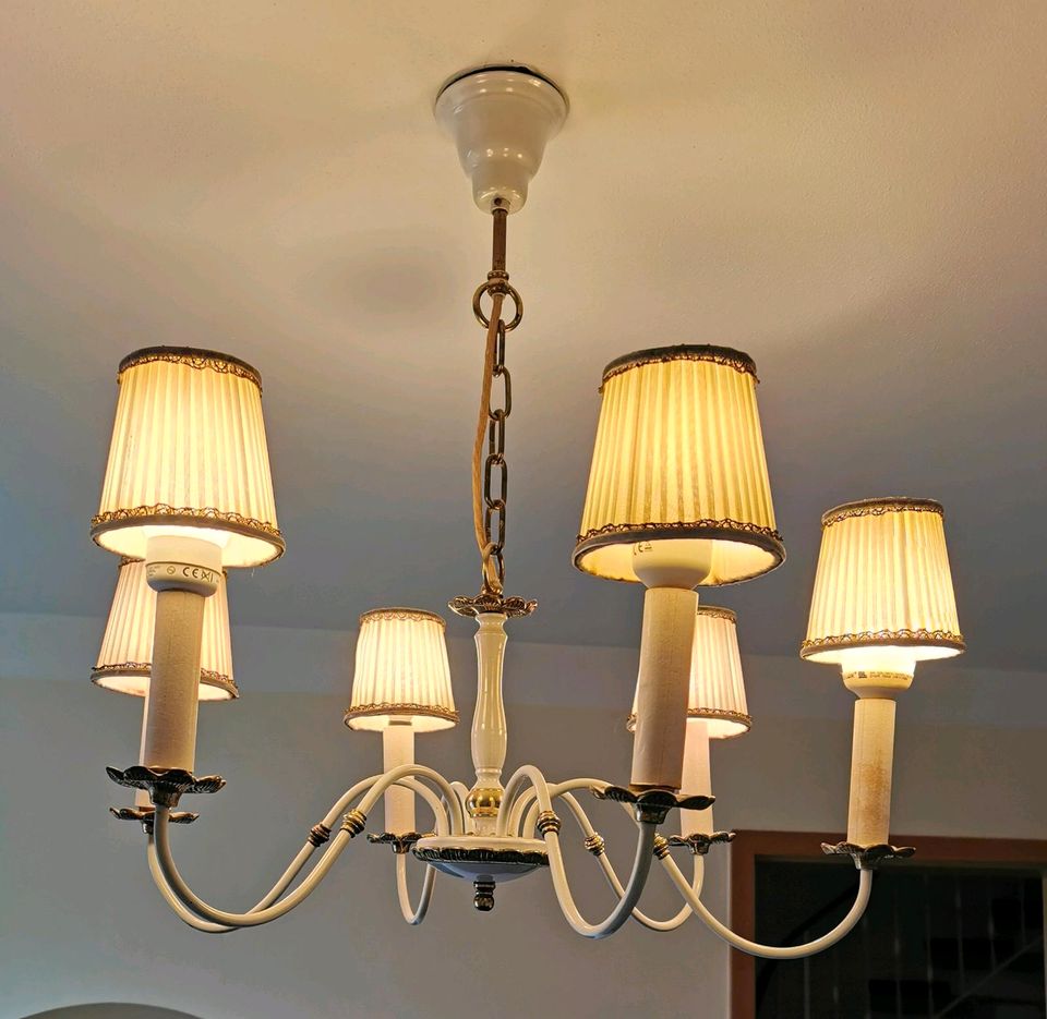 Lampenschirm Deckenlampe Kronleuchter 6-flammig Vintage in Kolbermoor