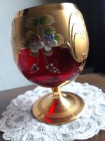 Cognacschwenker, rot- gold, Bohemia-Glas, 60er Jahre Niedersachsen - Northeim Vorschau