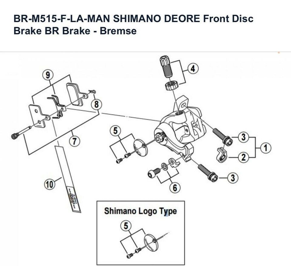 BR-M515-LA SHIMANO DEORE Front Disc Brake BR Brake - Bremse in Niederwinkling