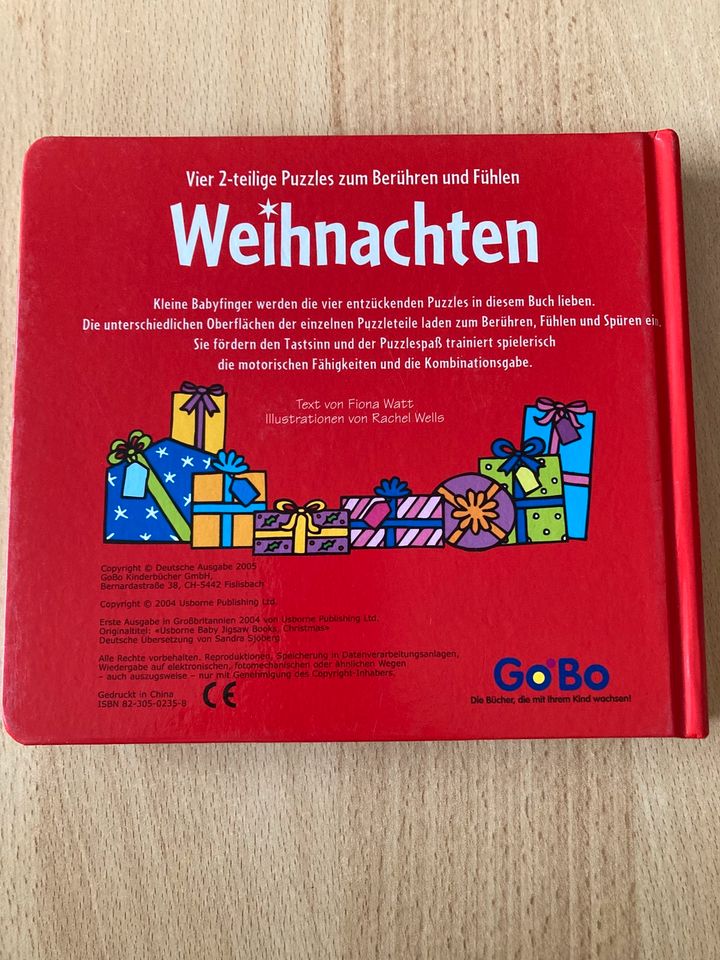 Weihnachtsbuch mit 4 2-teiligen Puzzles zum Berühren und Fühlen in Gilserberg