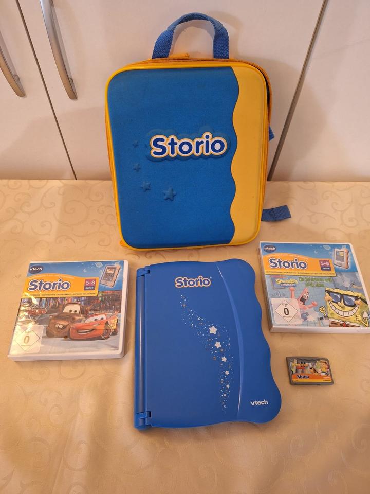 Storio blau mit 3 Spielen inkl. Rucksack FUNKIONIERT :-) in Münchsmünster