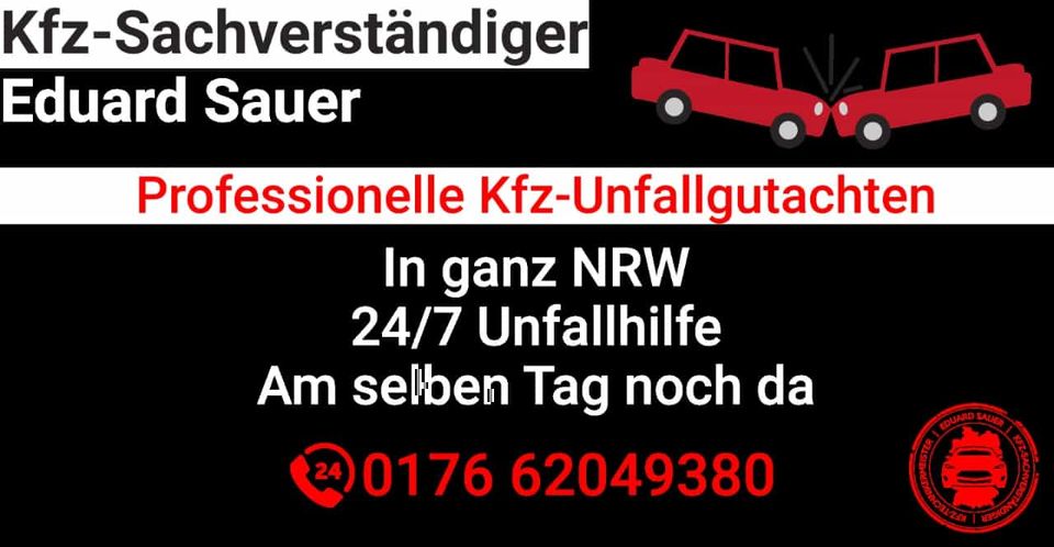 Kfz Gutachter Sachverständiger 24/7 Auto Unfallschaden Unfall Vor Ort Service in Dortmund