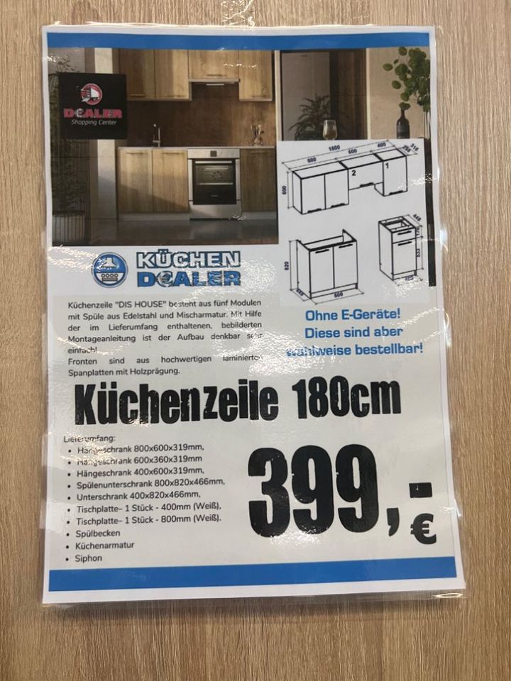 Küchenzeile 180cm / Küche / Spüle für 399,-€ in Zeitz