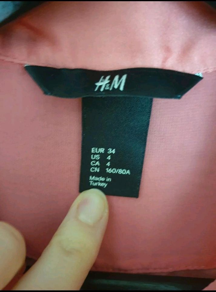 H&M Bluse Ärmellos Pink Rosa Gr. 34 in Meschede