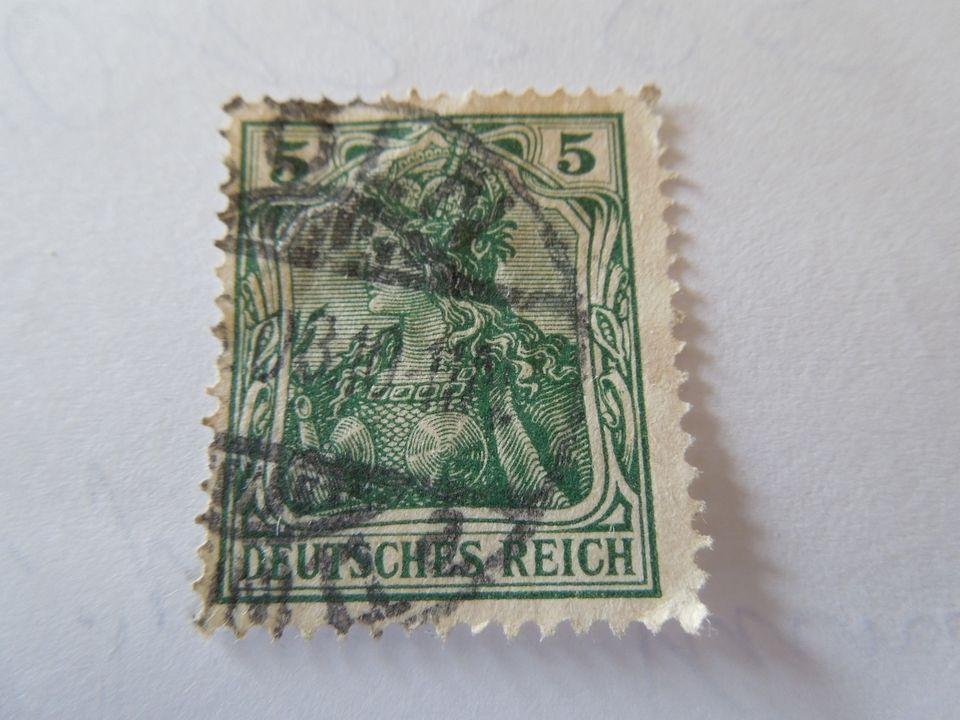 Briefmarke  Deutsches Reich 5 Pfennig  mit WZ in Wallerfangen