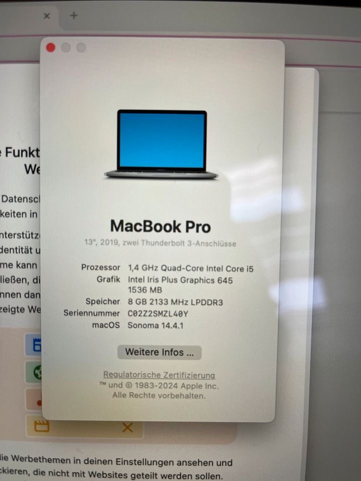 MacBook Pro 2019 13 Zoll 1,4 GHZ in Mönchhagen