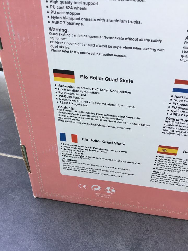Rio Roller Rollschuhe Script Teal/Coral Gr.40,5 in Hünfeld