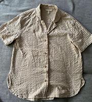 Hemd Oversized kurzärmelig Beige kariert - H&M Gr. S Köln - Rodenkirchen Vorschau