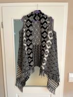 ESPRIT Poncho Long Cardigan Weste Strick One Size Schwarz Weiß Hamburg-Nord - Hamburg Winterhude Vorschau