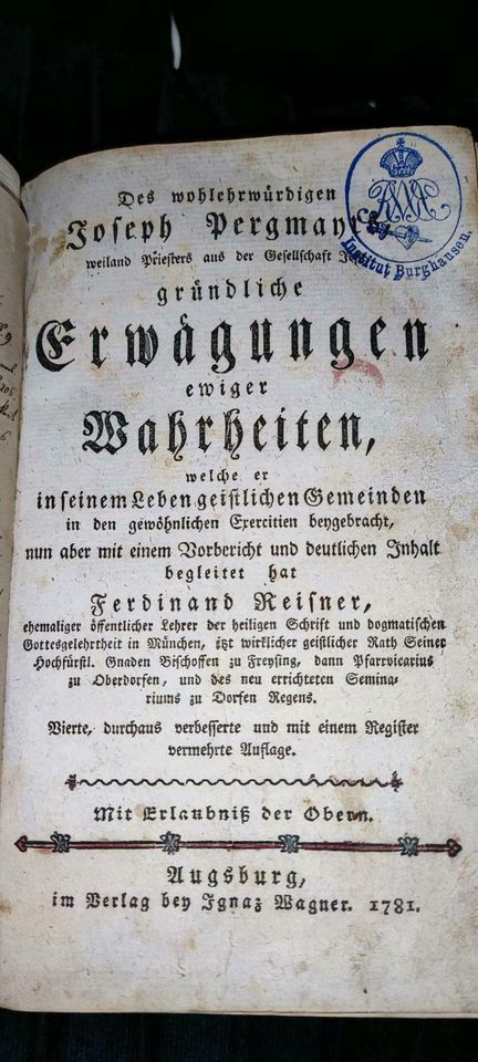 Buch von 1781 antiquarisch (kein fakesmile) in Neumarkt-Sankt Veit