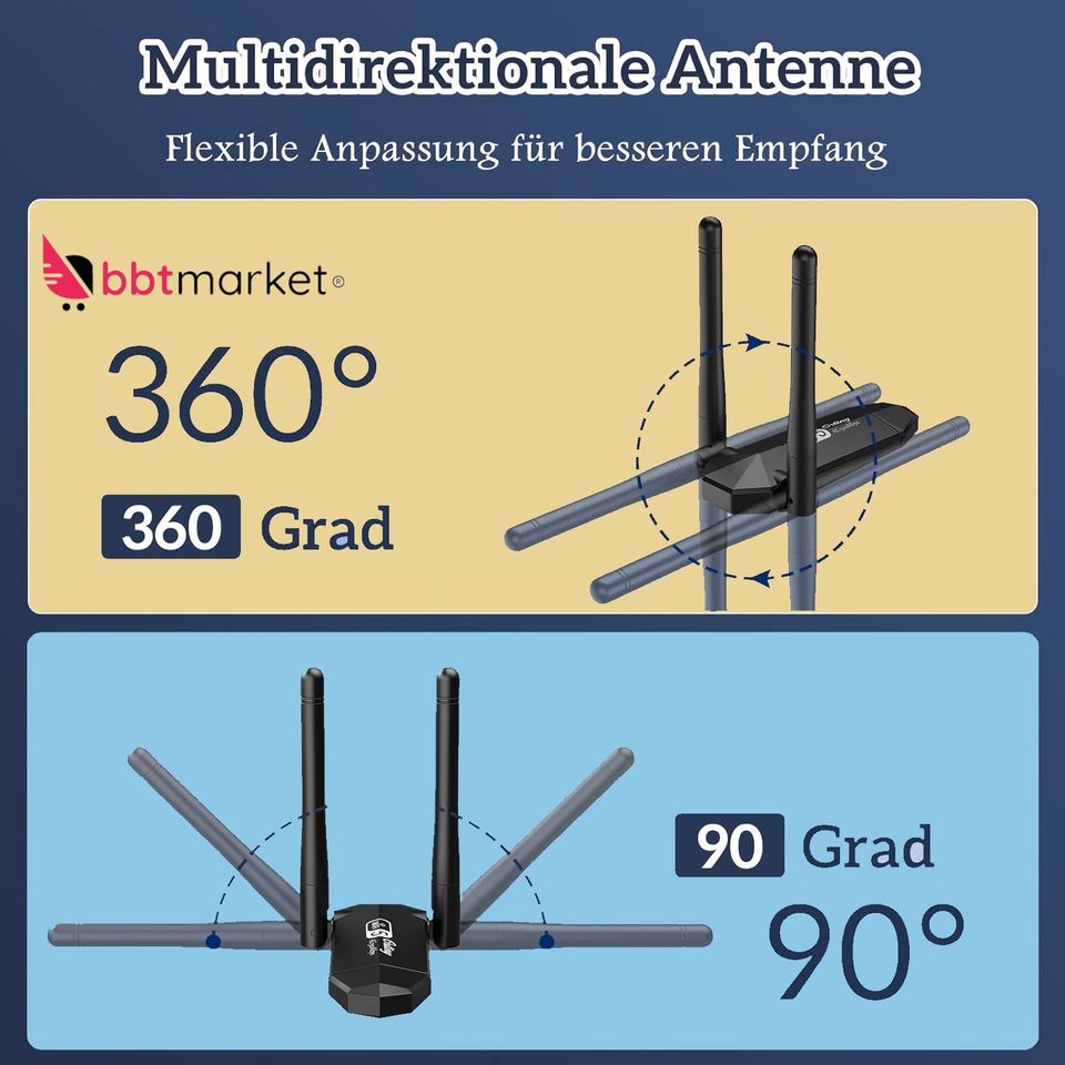 WLAN Antenne WLAN Stick für PC 1300Mbps USB 3.0 WİFİ Adapter in Berlin