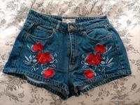 Jeans Shorts H&M Stickerei Düsseldorf - Mörsenbroich Vorschau