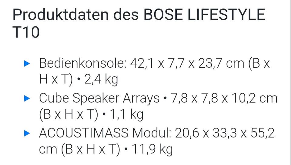 Soundsystem 5.1 Bose Lifestyle T10 in Lüdenscheid