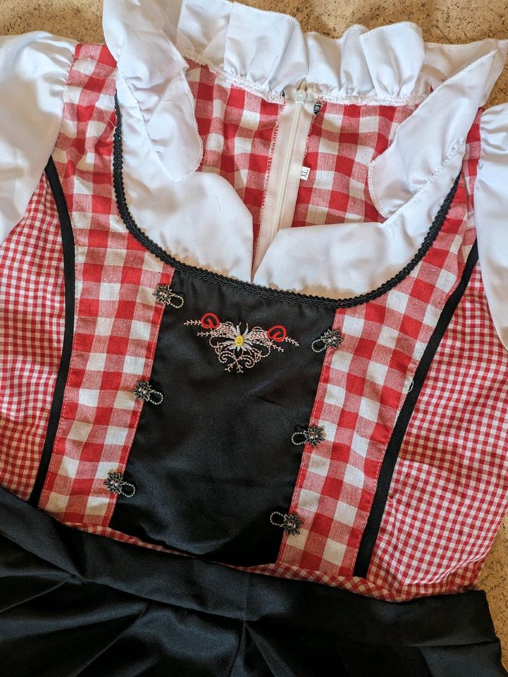 NEU Dirndl Oktoberfest rot weiß Bluse Schürze Gr. M/L 38/40 in Rödinghausen