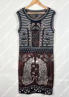 ✨ Ethno Designer Kleid Marc Cain braun schwarz weiß Fransen N5 ❣️ Berlin - Steglitz Vorschau
