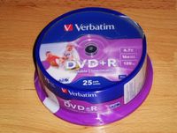 25 Verbatim Rohlinge DVD+R 4,7GB 16x Spindel, bedruckbar Niedersachsen - Vollersode Vorschau