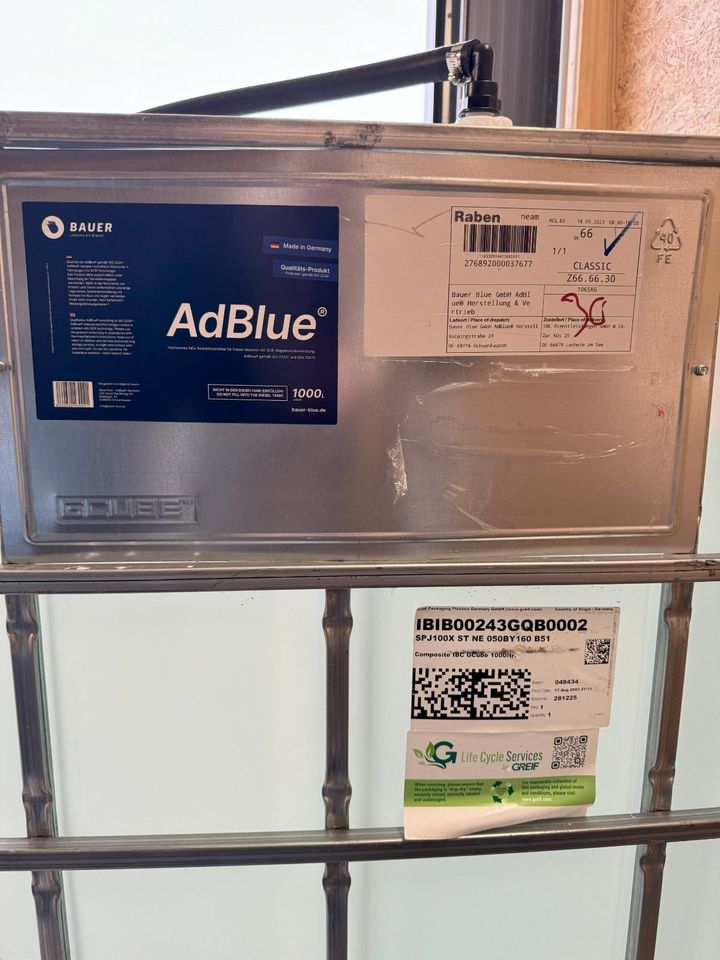 AdBlue® - IBC Container mit CDS-System inkl. Pumpe und Schlauch in Losheim am See