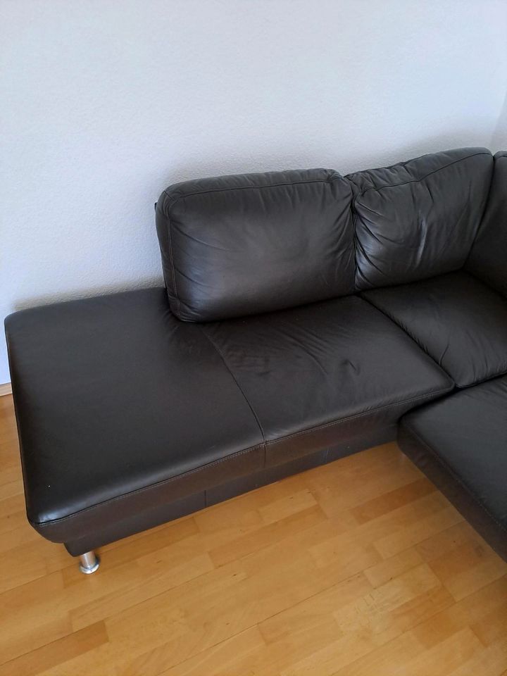 Leder Couch  Sofa  Schlafsofa in Krefeld