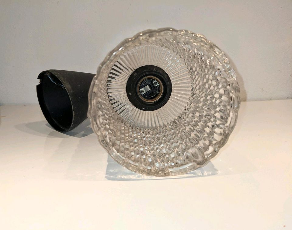 70er Vintage Hänge-Lampe Hängeleuchte Glas Struktur in Witten
