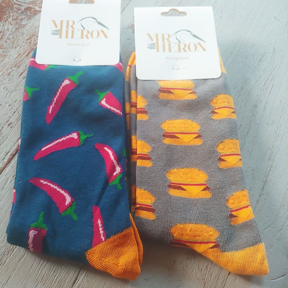 Herren Socken Motivsocken Bambus Miss Sparrow / Mr. Heron in Hermannsburg