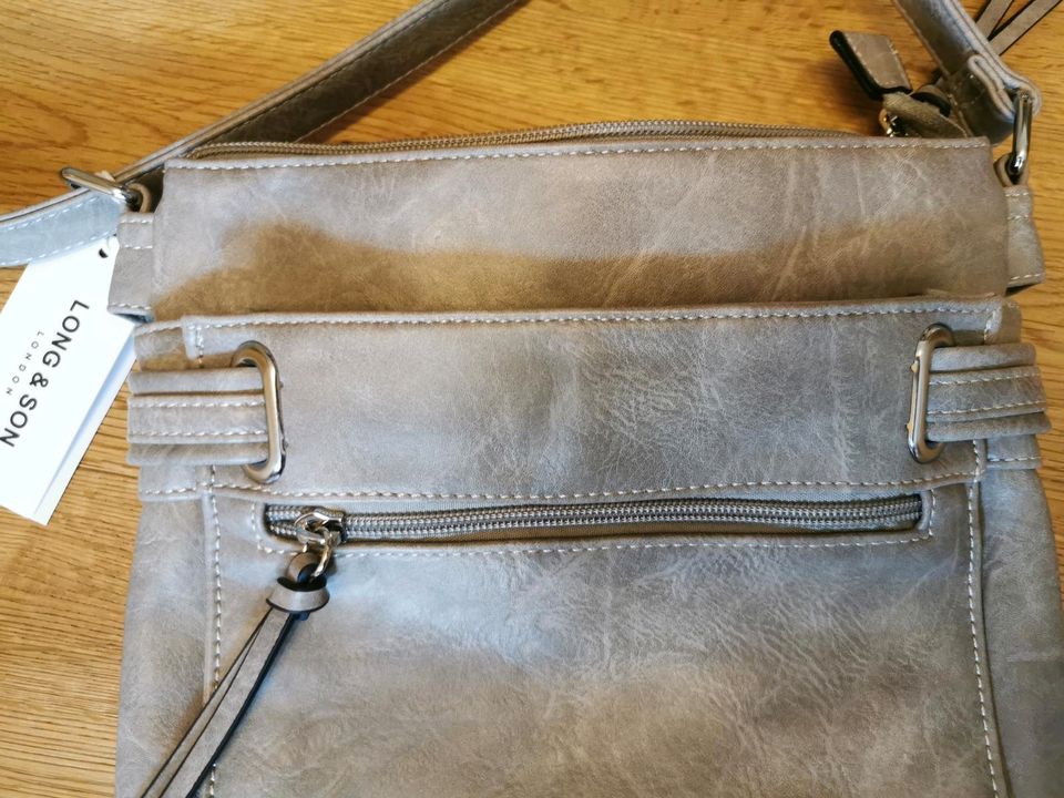 *NEU mit Etikett* Handtasche, Shopper, hellgrau, long & sons in Mespelbrunn