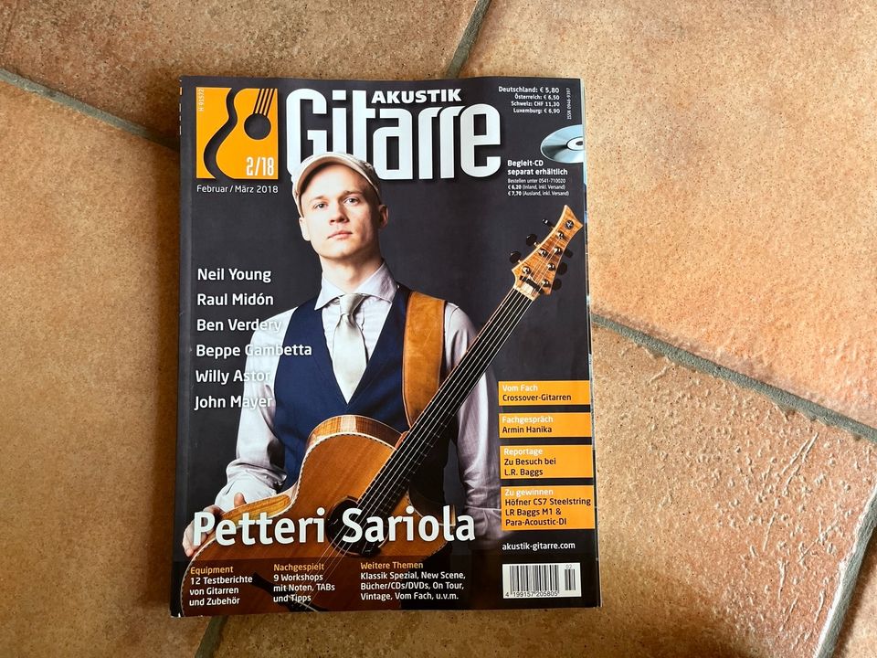 Akustik Gitarre,Zeitschrift Akustik Gitarre 1/18-6/18 in Fintel