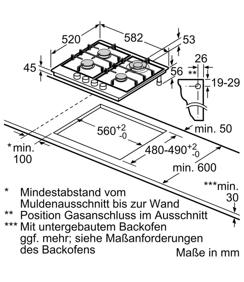 Nagelneu Bosch Einbau Gasherd Küche Gas-Kochfeld PGH6B5B90 in Dortmund