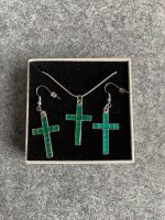 Schmuckset Kette Halskette Ohrringe Kreuz grün Bremen - Schwachhausen Vorschau