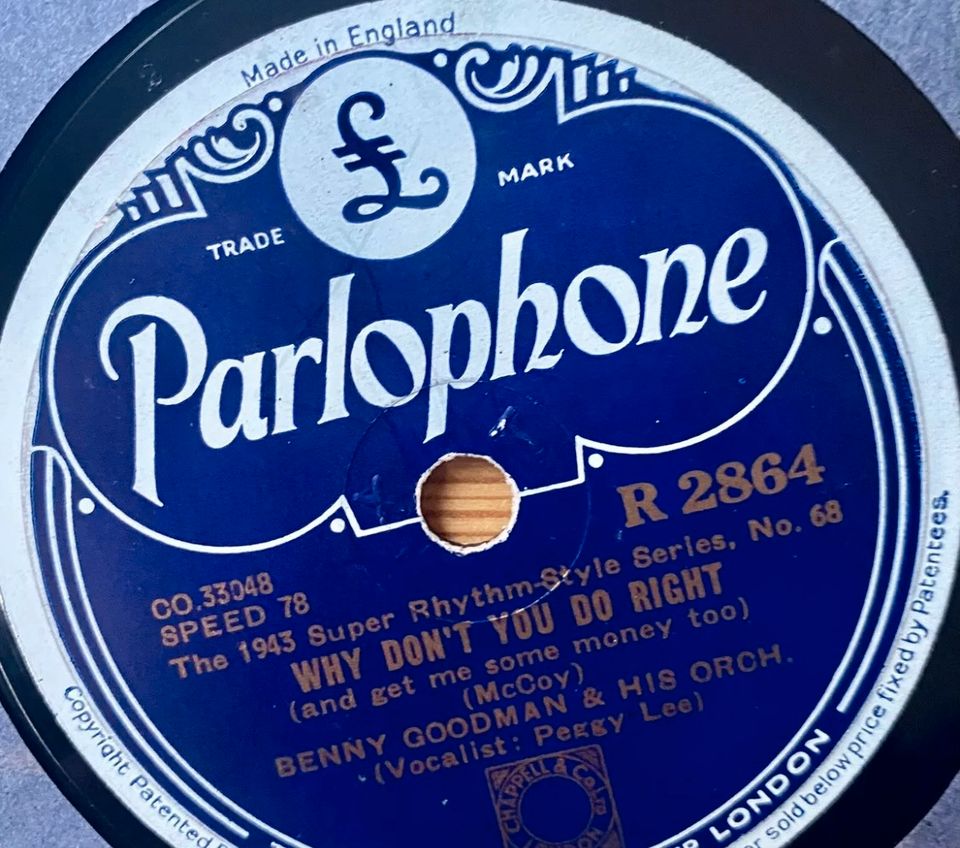 Benny Goodman Schellackplatte 78 rpm Why don’t you do right in Hamburg