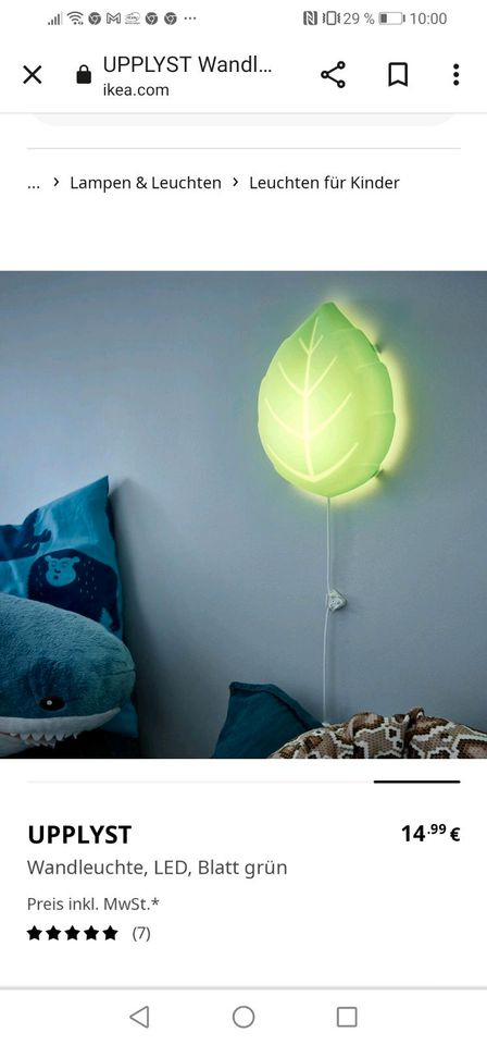 Ikea neuw. Käferlampe Wandleuchte Kinderzimmer Grün (NP 14,99€) in Templin