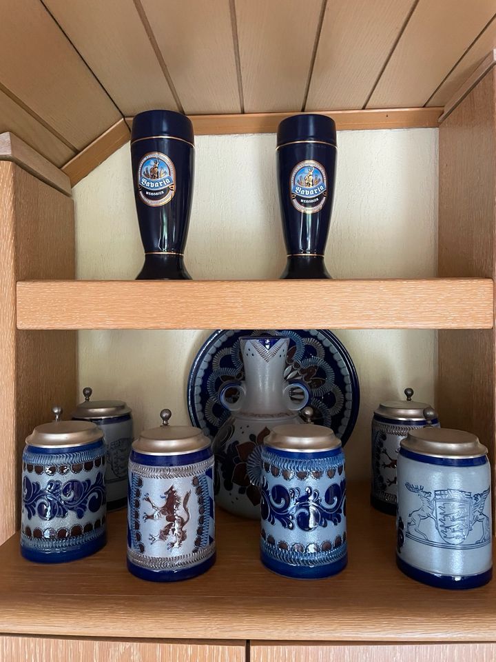 Bierkrüge in blau in Rodgau