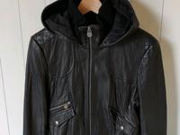 Schwarze Lederjacke mit Kapuze von Guess Thüringen - Arnstadt Vorschau
