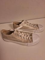 Promod, Sneaker Damen, flache Turnschuhe Stoff/ Gummi, goldfarben Berlin - Gatow Vorschau
