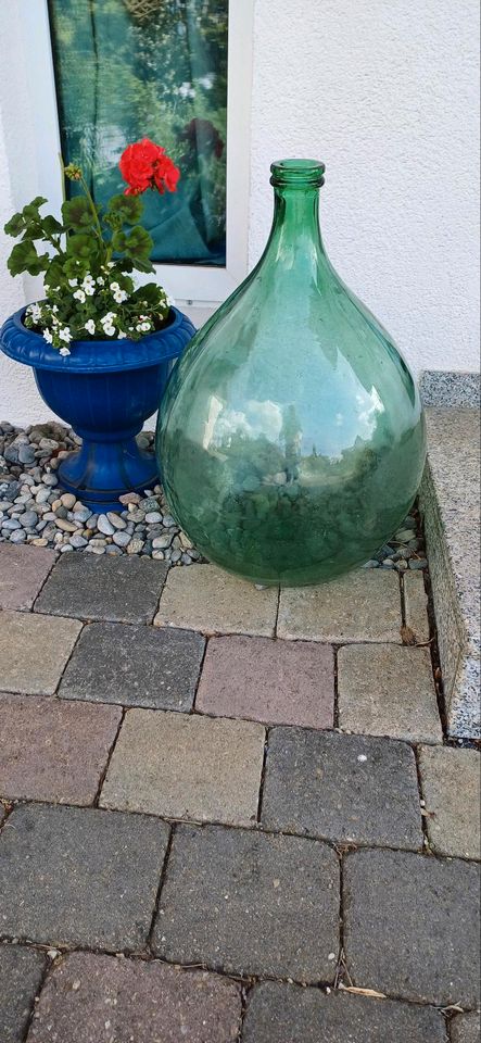 Deko Vase // Glas Ballon in Grünkraut