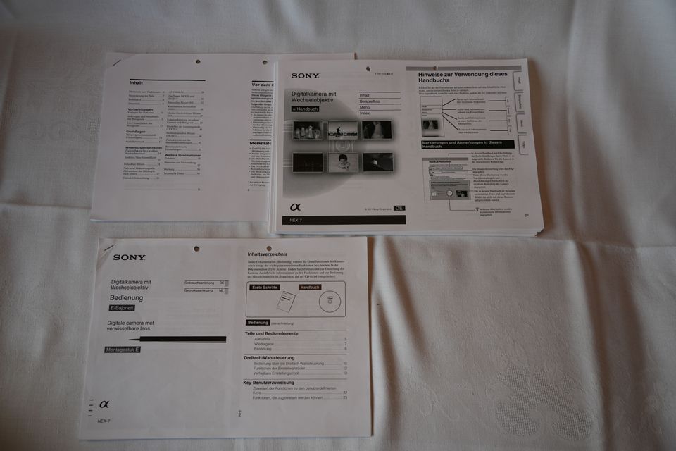 Sony NEX-7 mit Objektiv, 4 Akkus, Buch, Handbuch, Fernbedienung in Bretzenheim