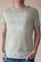 Herren T-Shirt | Alpha Industries | Gr. M | grün khaki Niedersachsen - Bodenwerder Vorschau