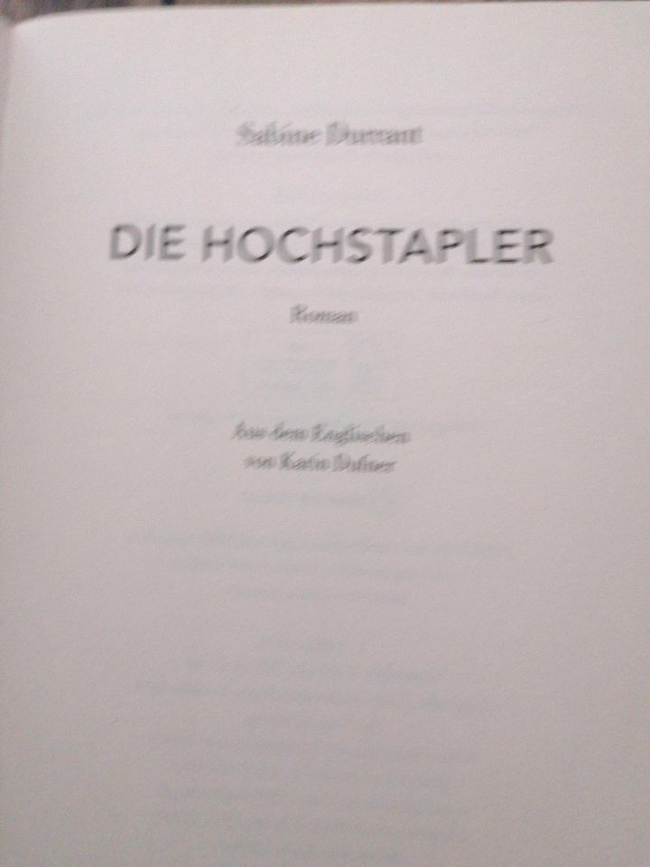 Psychothriller Roman Die Hochstapler Sabine Durrant in Stützerbach