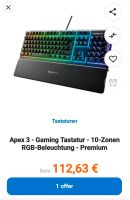 Apex 3 Gaming Tastatur 10 zonen RGB Beleuchtung Premium Duisburg - Meiderich/Beeck Vorschau