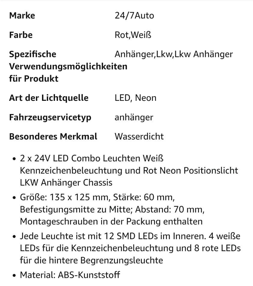 LED Kennzeichenbeleuchtung (12-30V), schwarz/weiss