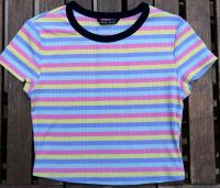 T-Shirt cropped Shein Gr. S pastellfarbend gestreift Findorff - Regensburger Straße Vorschau