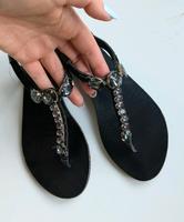 Schwarze Leder Sandalen mit Kristallen, C&A, 38 Nordrhein-Westfalen - Bad Salzuflen Vorschau