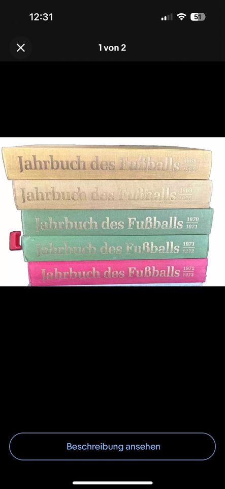 5x Jahrbuch des Fußballs 1968/69 1969/70 1970/71 1971/72 1972/73 in Regensburg