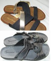 Latschen Pantoletten und Sandalen Gr. 38 / 39 schwarz grau gold Pankow - Weissensee Vorschau