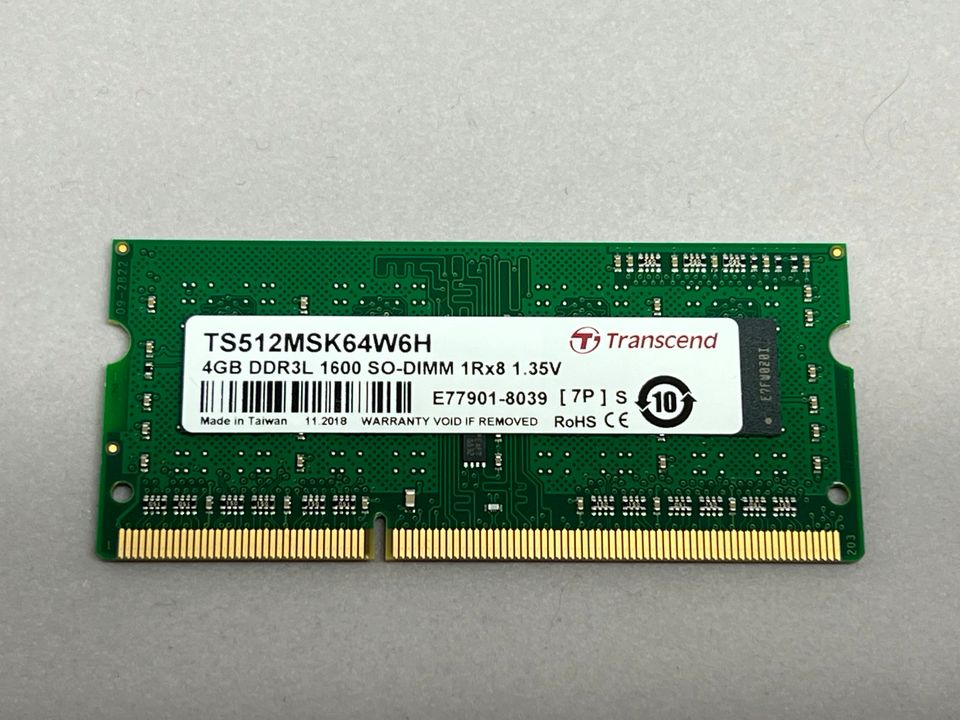 Transcend RAM 4GB DDR3L 1600 MHz SODIMM PC3L-12800 in Kirchheim bei München