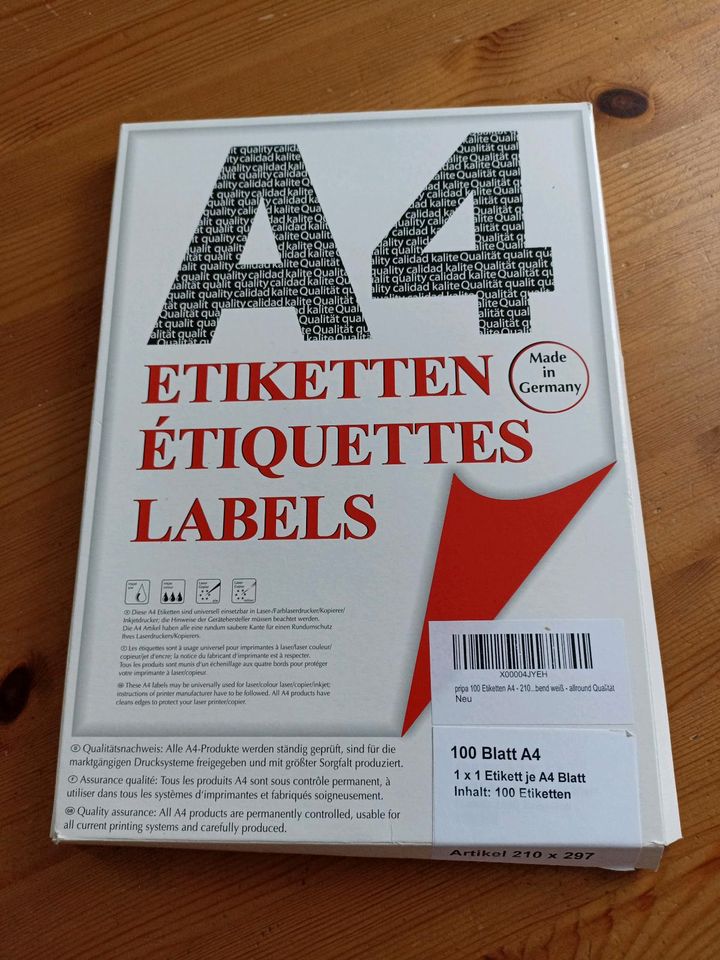 A4 Etiketten zum bedrucken Etikett Label A4 in Berga/Elster