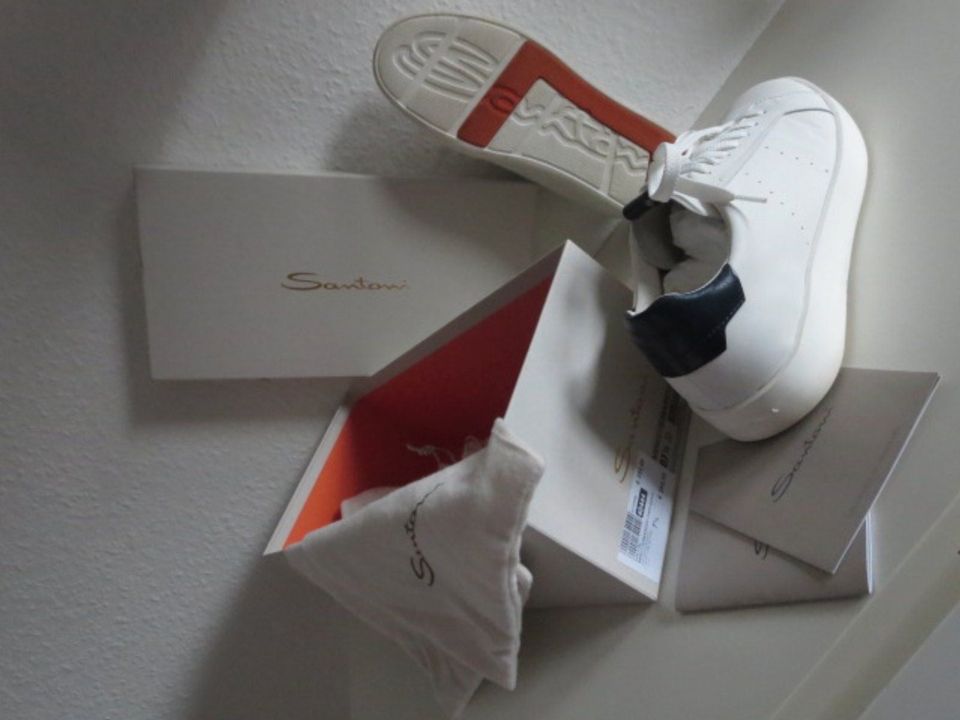 Santoni Bianco Sneakers Schnürschuh Gr.42 (7,5 = 41,5 = 42) in Bremen